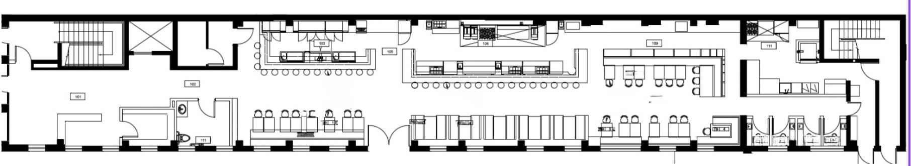 Buyout · 85 seated floor plan